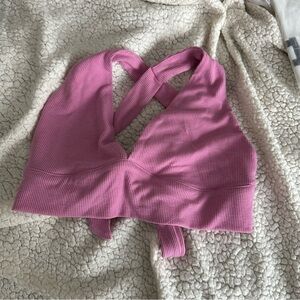 Pink Tie Back Crop Top